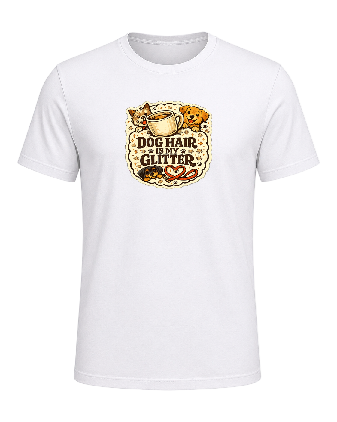 A cozy funny dog mom tee for anyone who treats pet hair like part of the outfit. — White