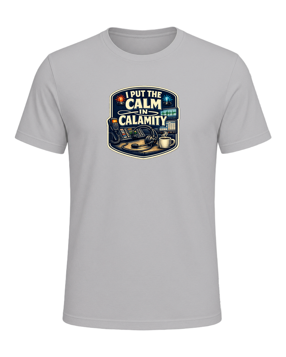 A funny 911 dispatcher tee for the calm voice in everyone else’s emergency. — Athletic Heather