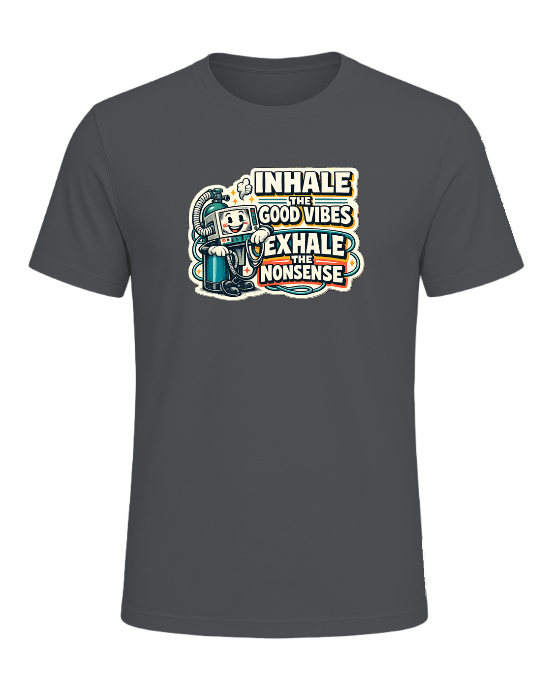 Inhale The Good Vibes Exhale The Nonsense Tee — Asphalt