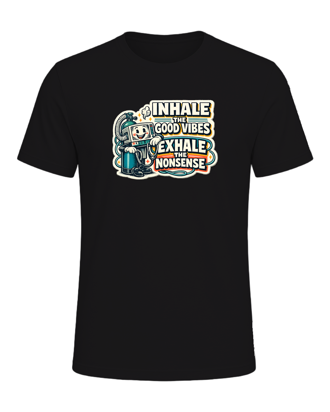 Inhale The Good Vibes Exhale The Nonsense Tee — Dark Grey Heather