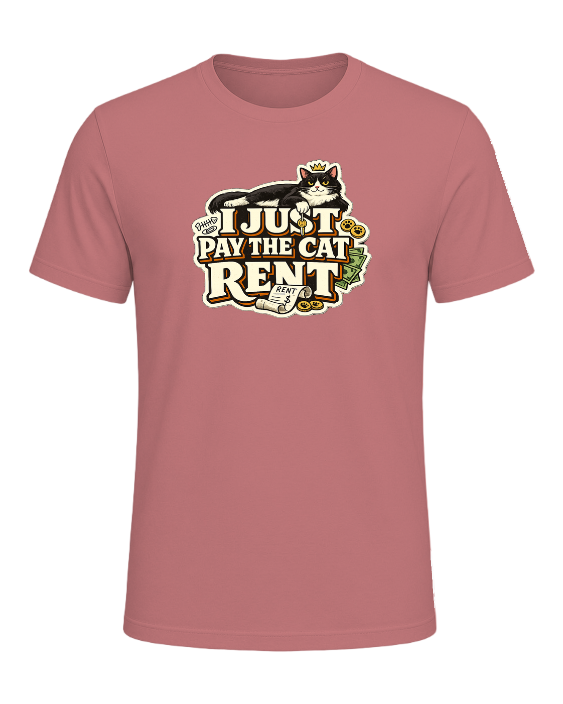 I Just Pay The Cat Rent Tee — Mauve