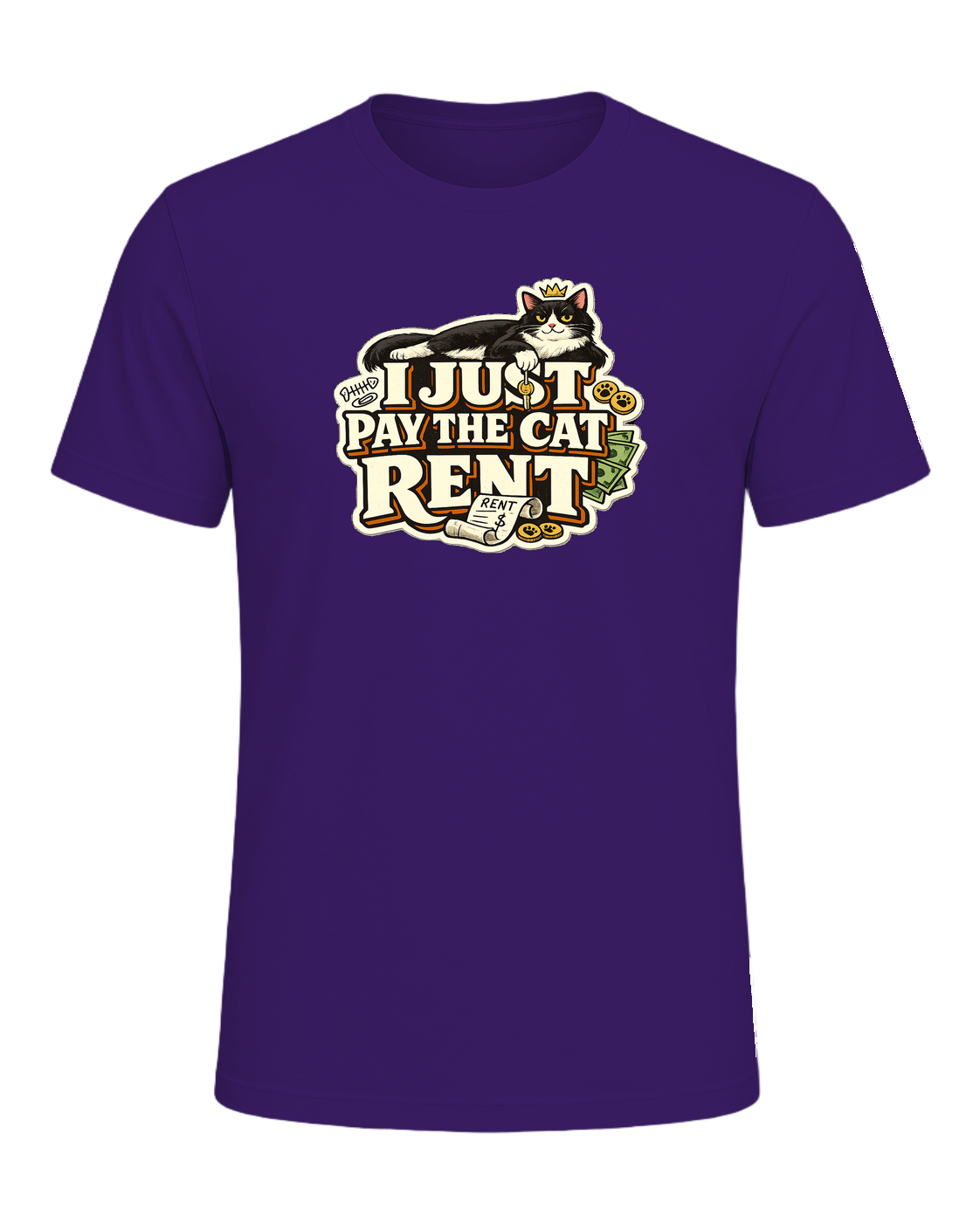 I Just Pay The Cat Rent Tee — Team Purple
