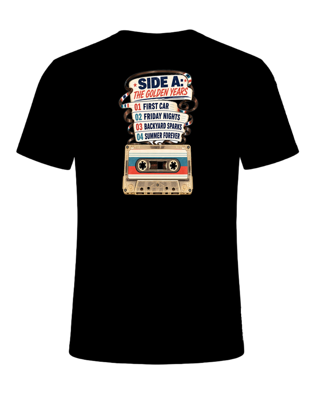 80s Cassette Nostalgia — Black
