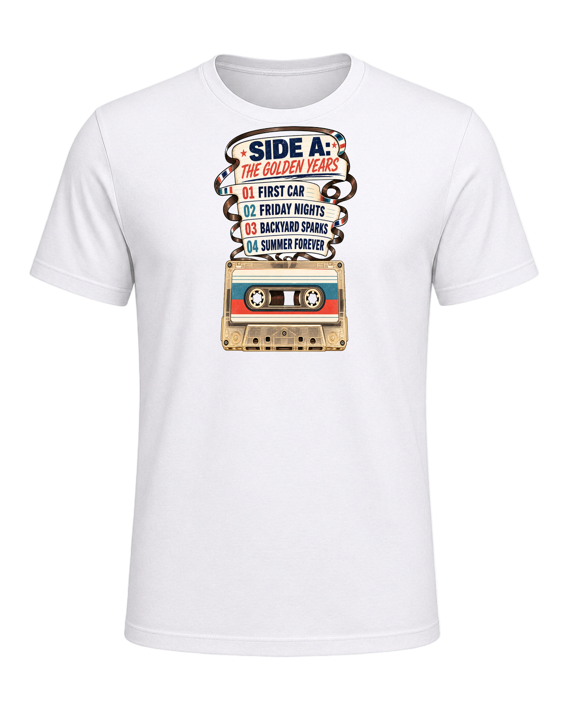 80s Cassette Nostalgia — White
