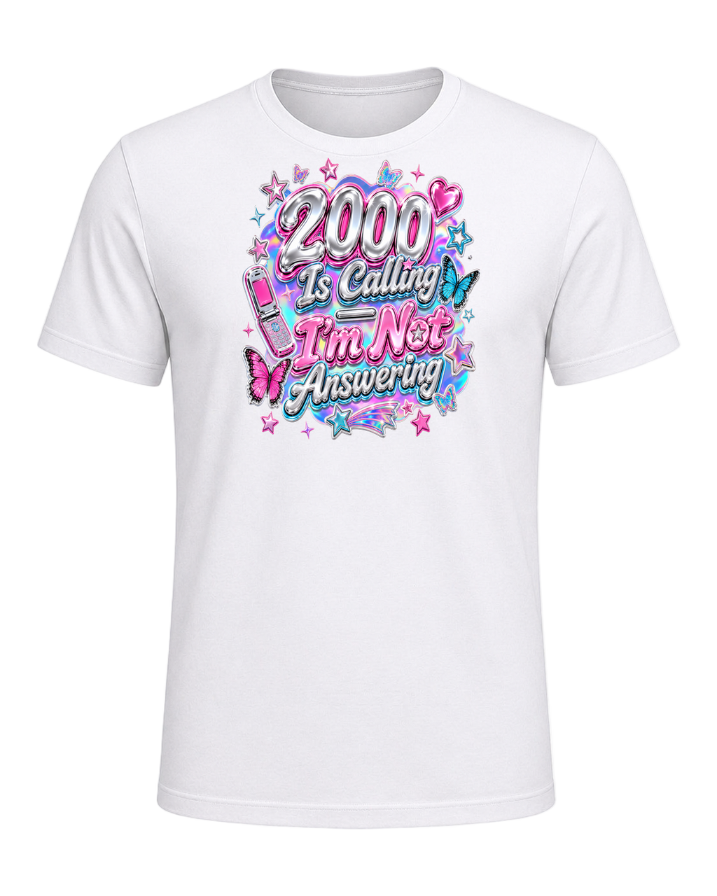 Y2K Chrome Style — White
