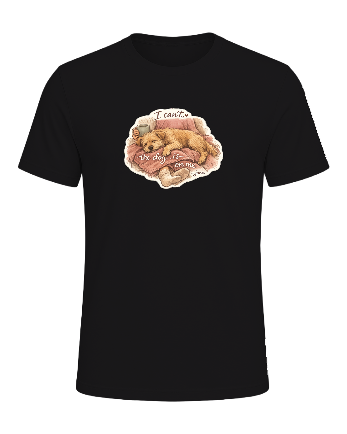 I Can't, The Dog Is On Me Tee — Dark Grey Heather