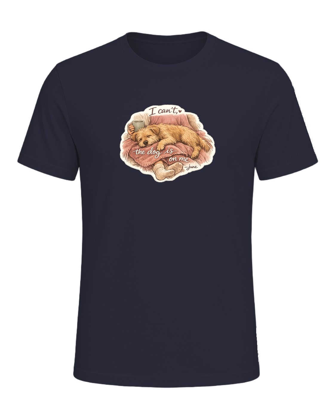 I Can't, The Dog Is On Me Tee — Heather Navy