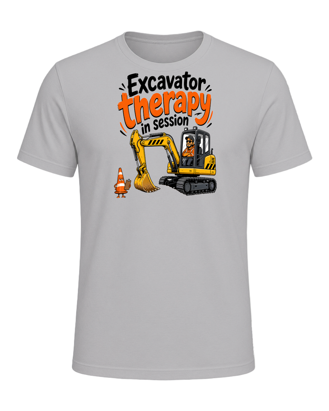 Excavator therapy in session — Athletic Heather