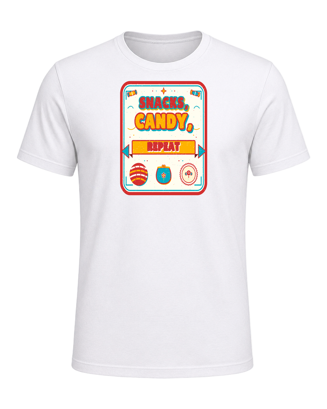 Snacks, candy, repeat — White