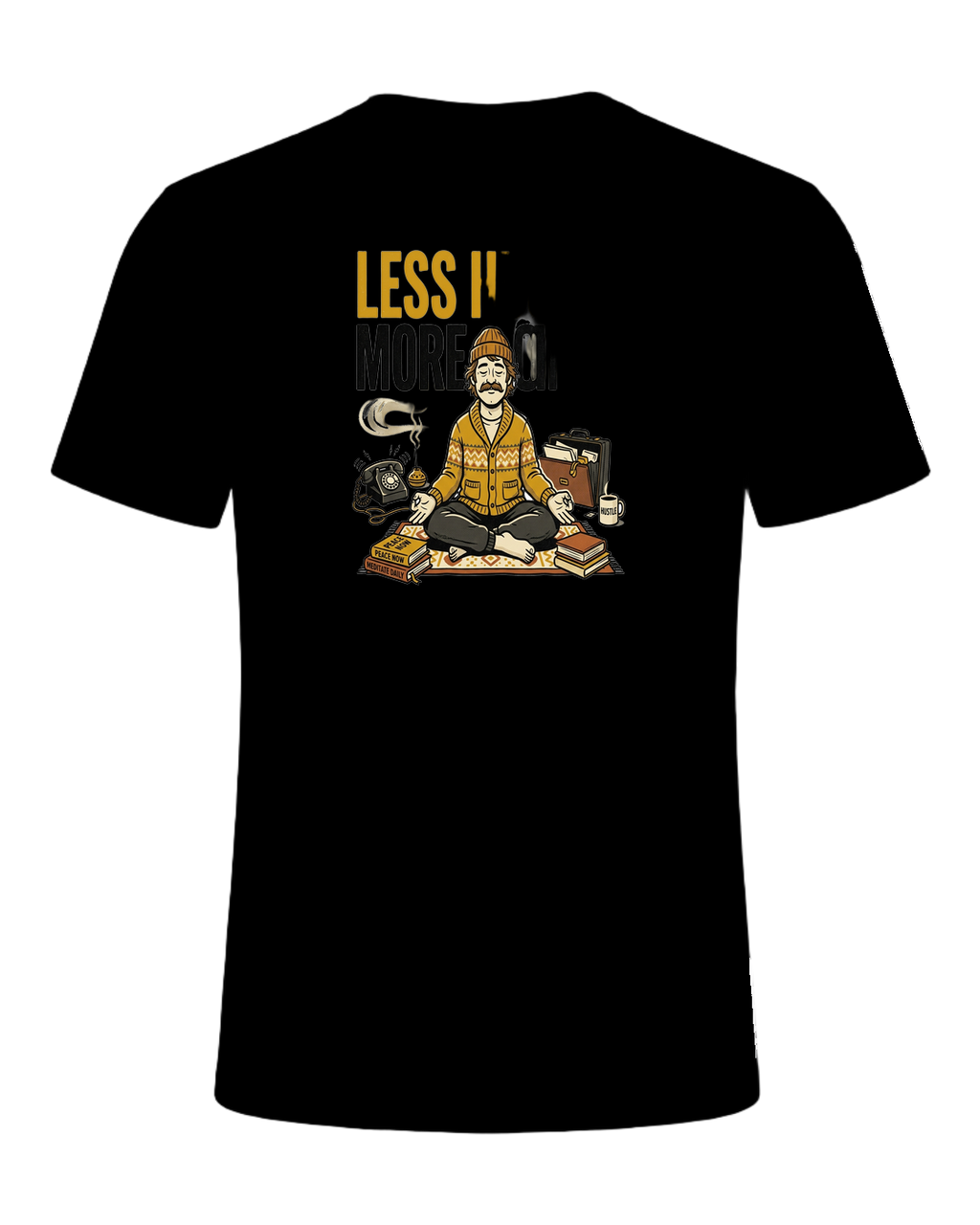 LESS HUSTLE MORE OMMM — Black