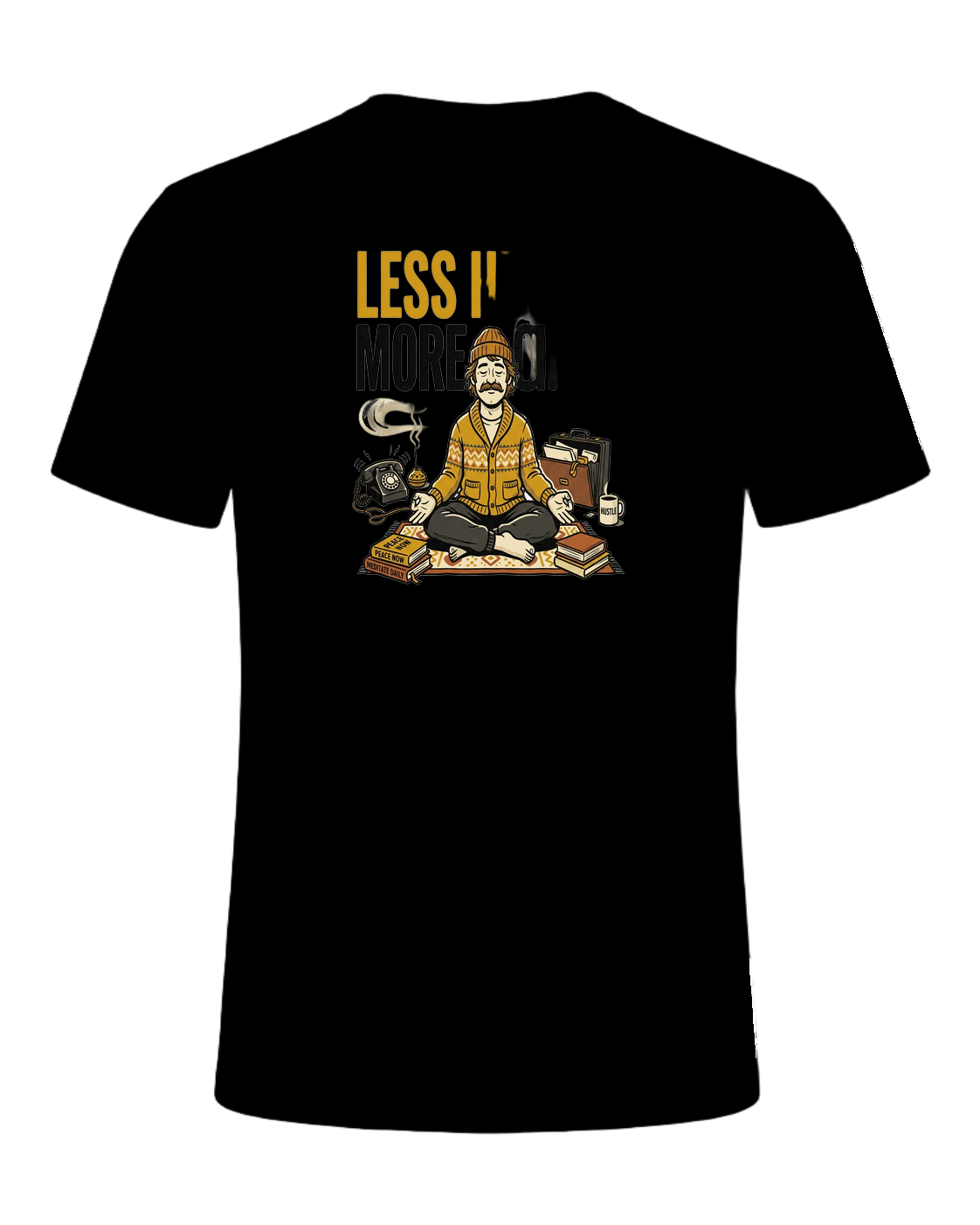 LESS HUSTLE MORE OMMM — Black
