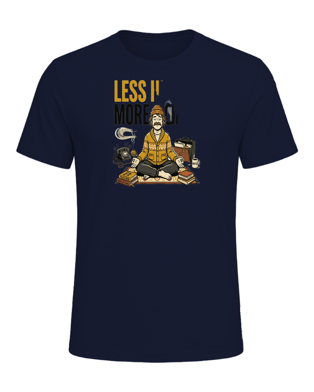 LESS HUSTLE MORE OMMM — Navy
