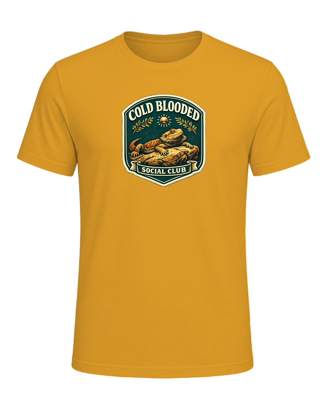 Cold Blooded Social Club Tee — Mustard