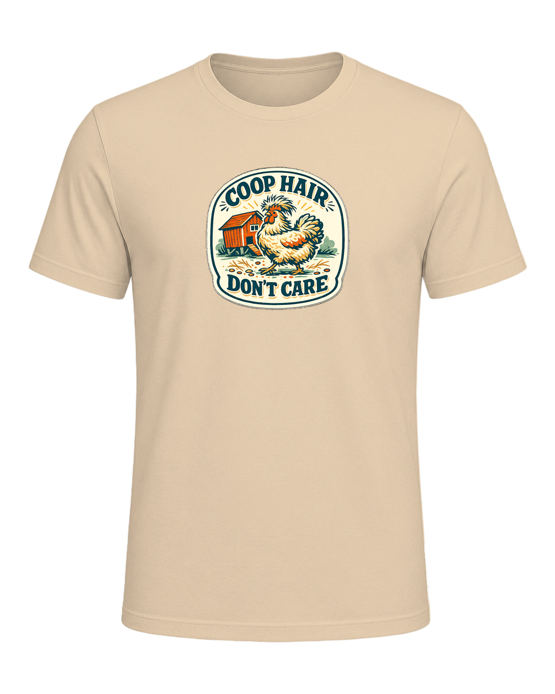 Coop Hair, Don’t Care Tee — Soft Cream
