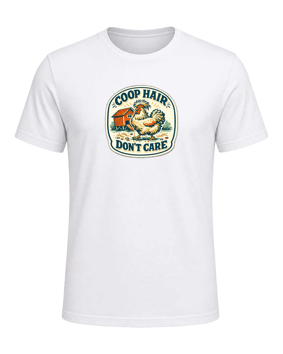 Coop Hair, Don’t Care Tee — White