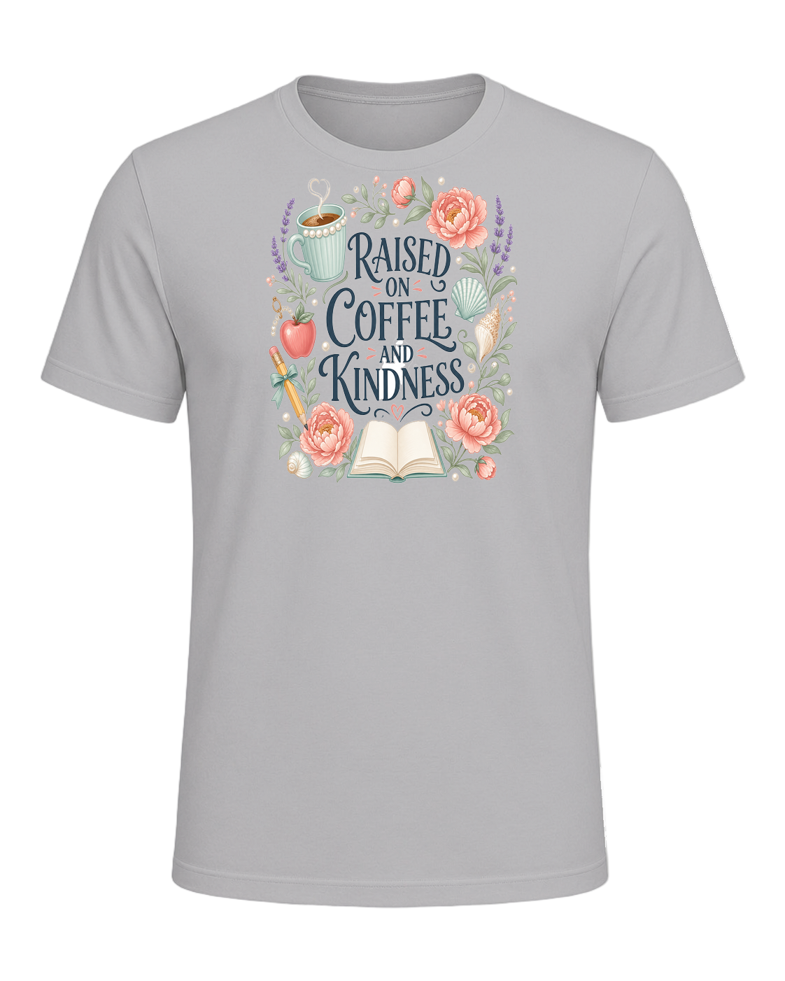 RAISED ON COFFEE AND KINDNESS — Athletic Heather