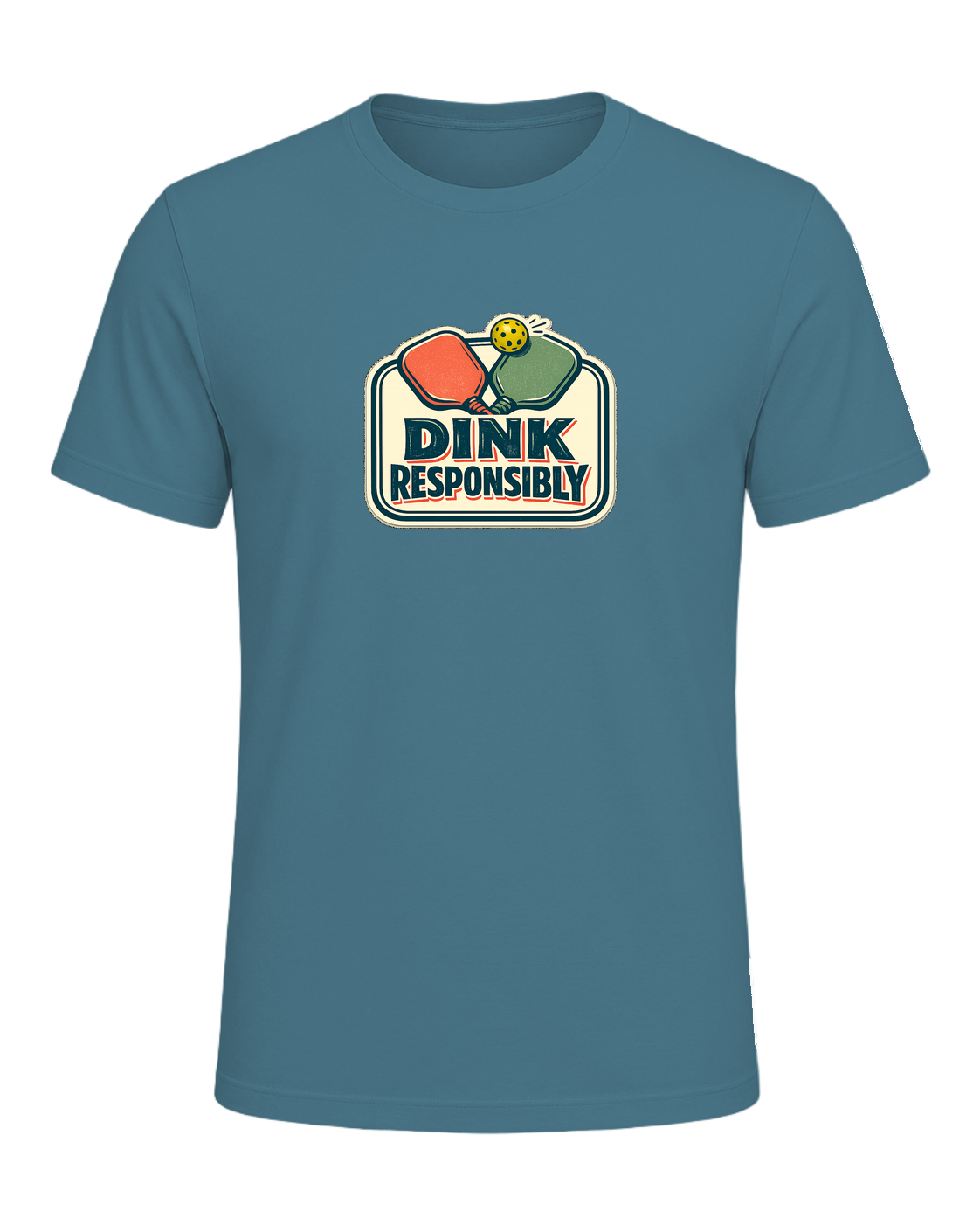 Dink Responsibly Tee — Heather Deep Teal