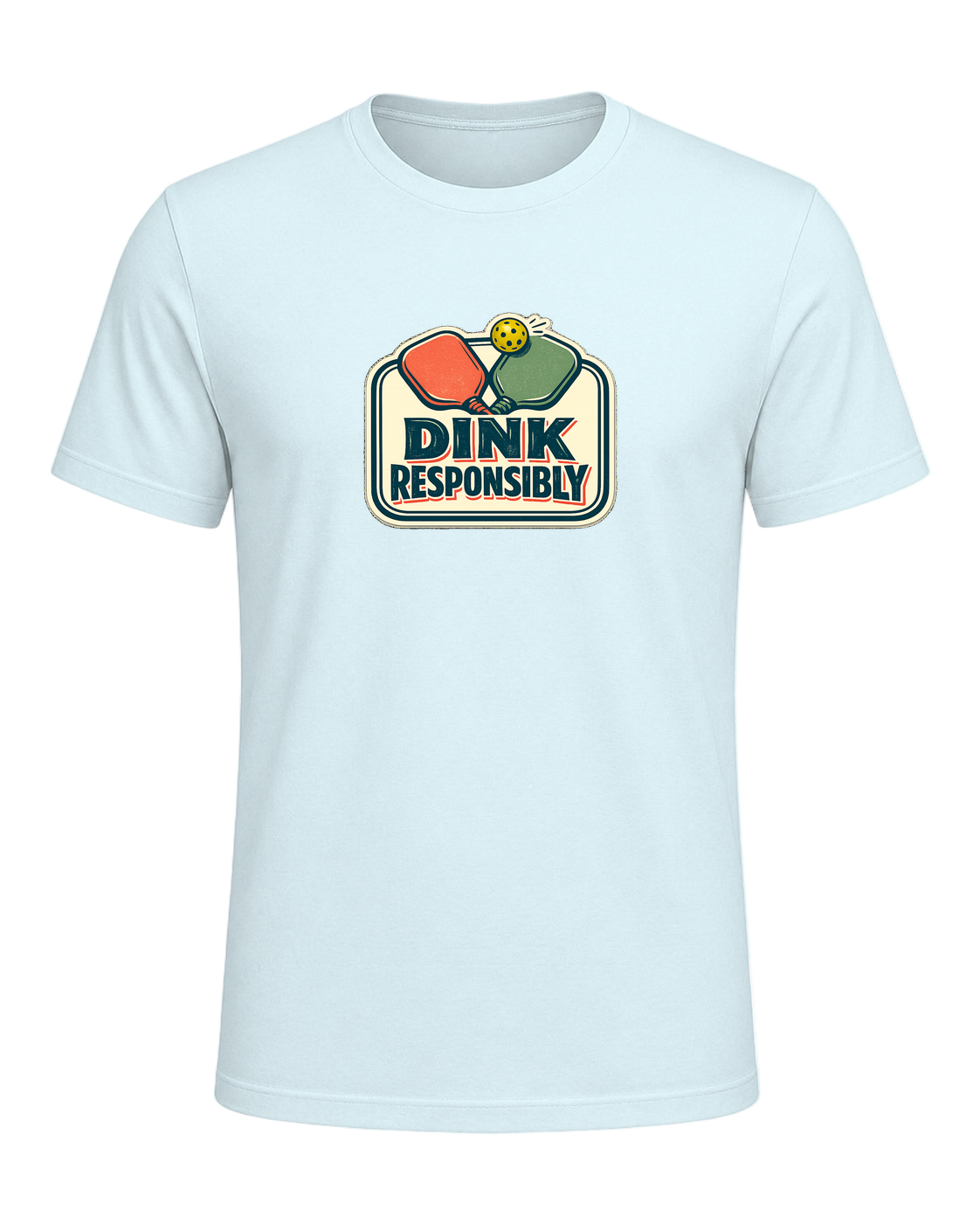 Dink Responsibly Tee — Heather Prism Ice Blue