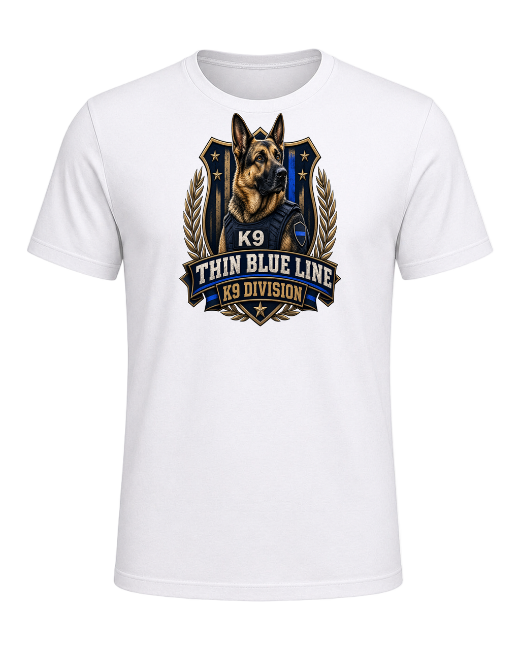 German Shepherd K9 Officer — White