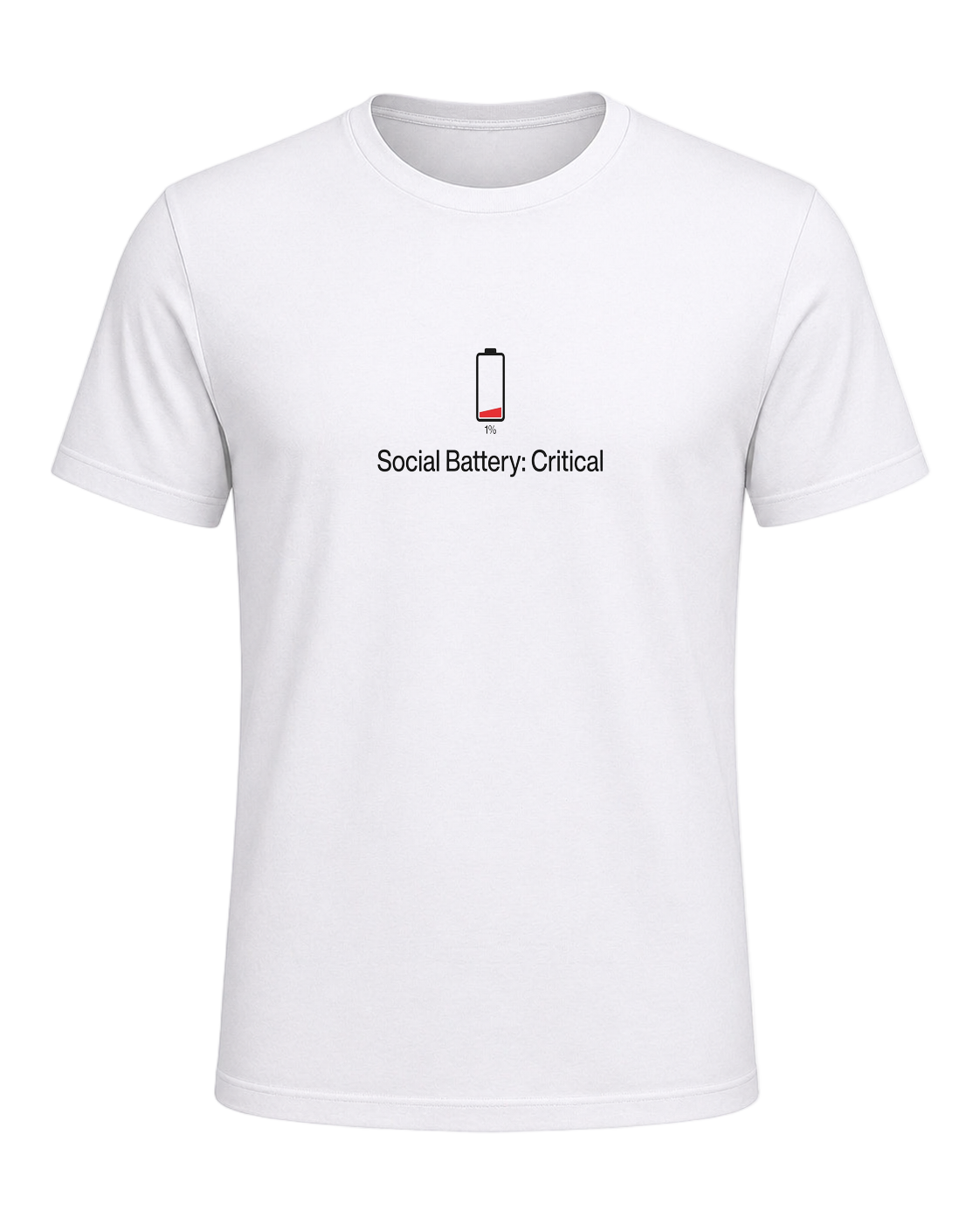 Social Battery Empty — White