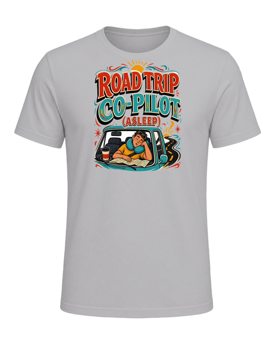ROAD TRIP CO-PILOT (ASLEEP) — Athletic Heather