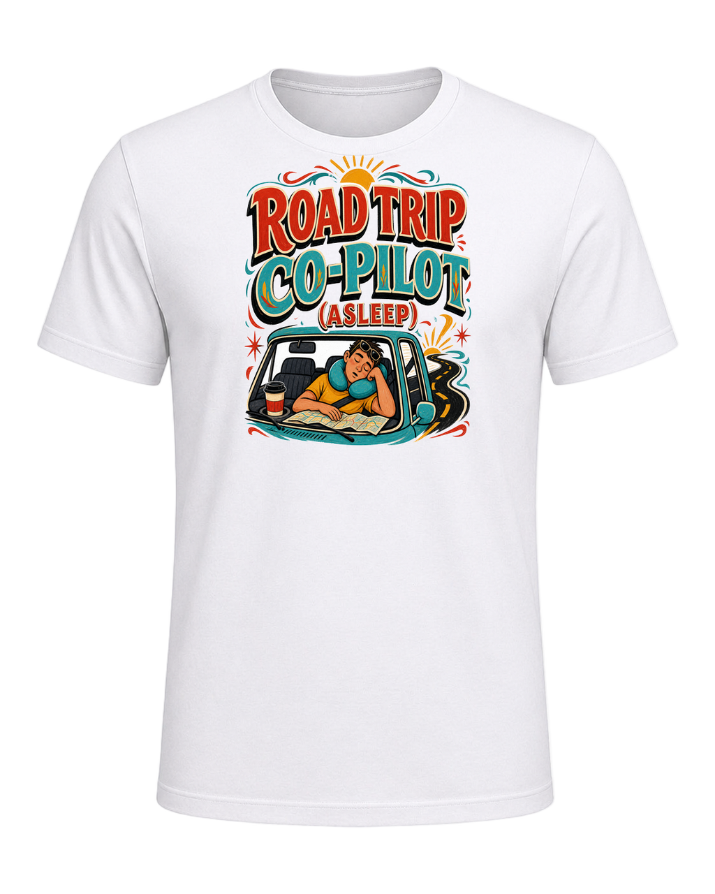 ROAD TRIP CO-PILOT (ASLEEP) — White