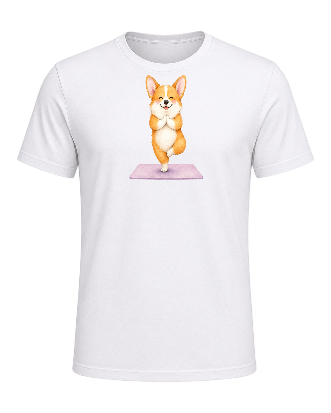 Corgi + Yoga — White