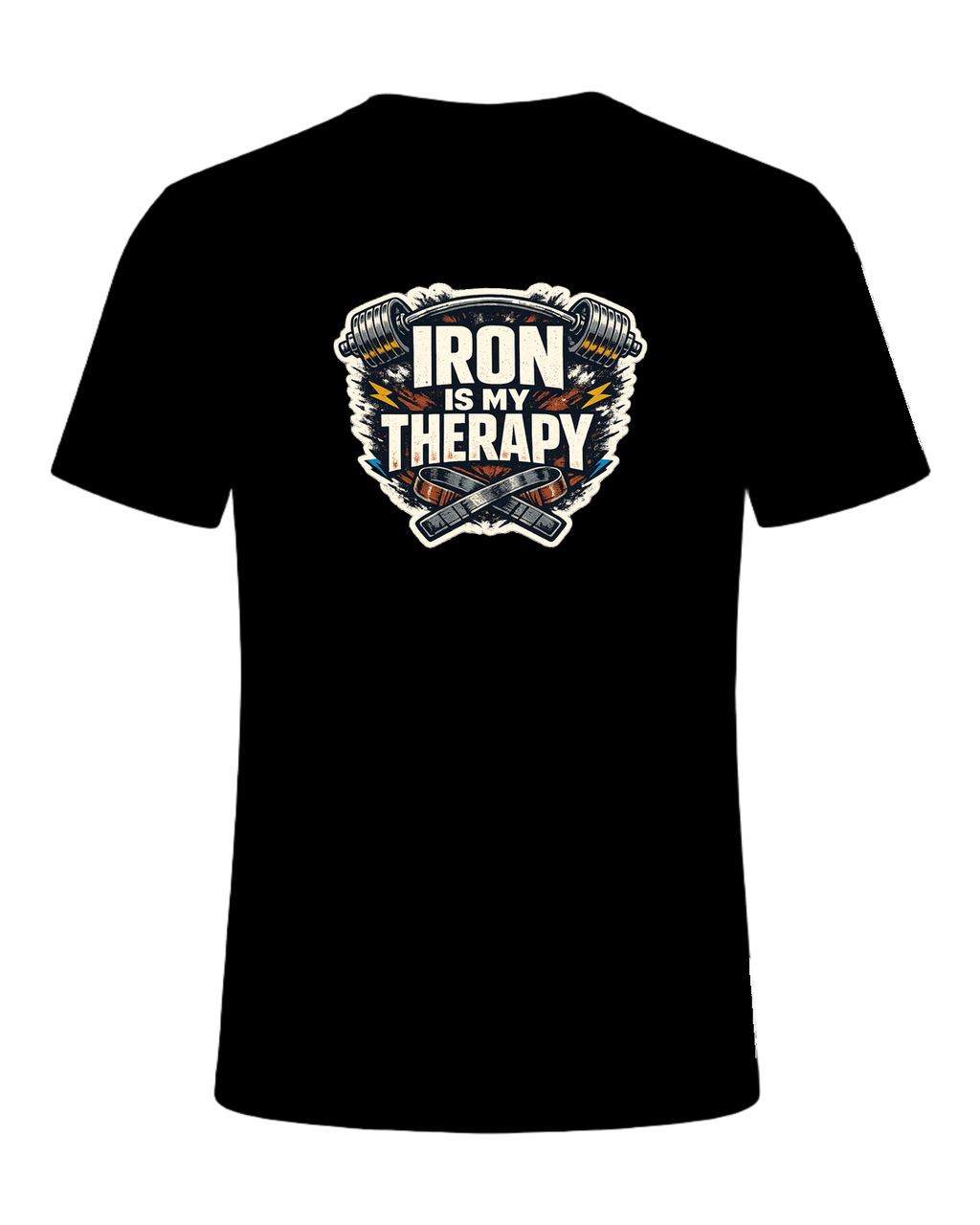Iron Is My Therapy Tee — Black