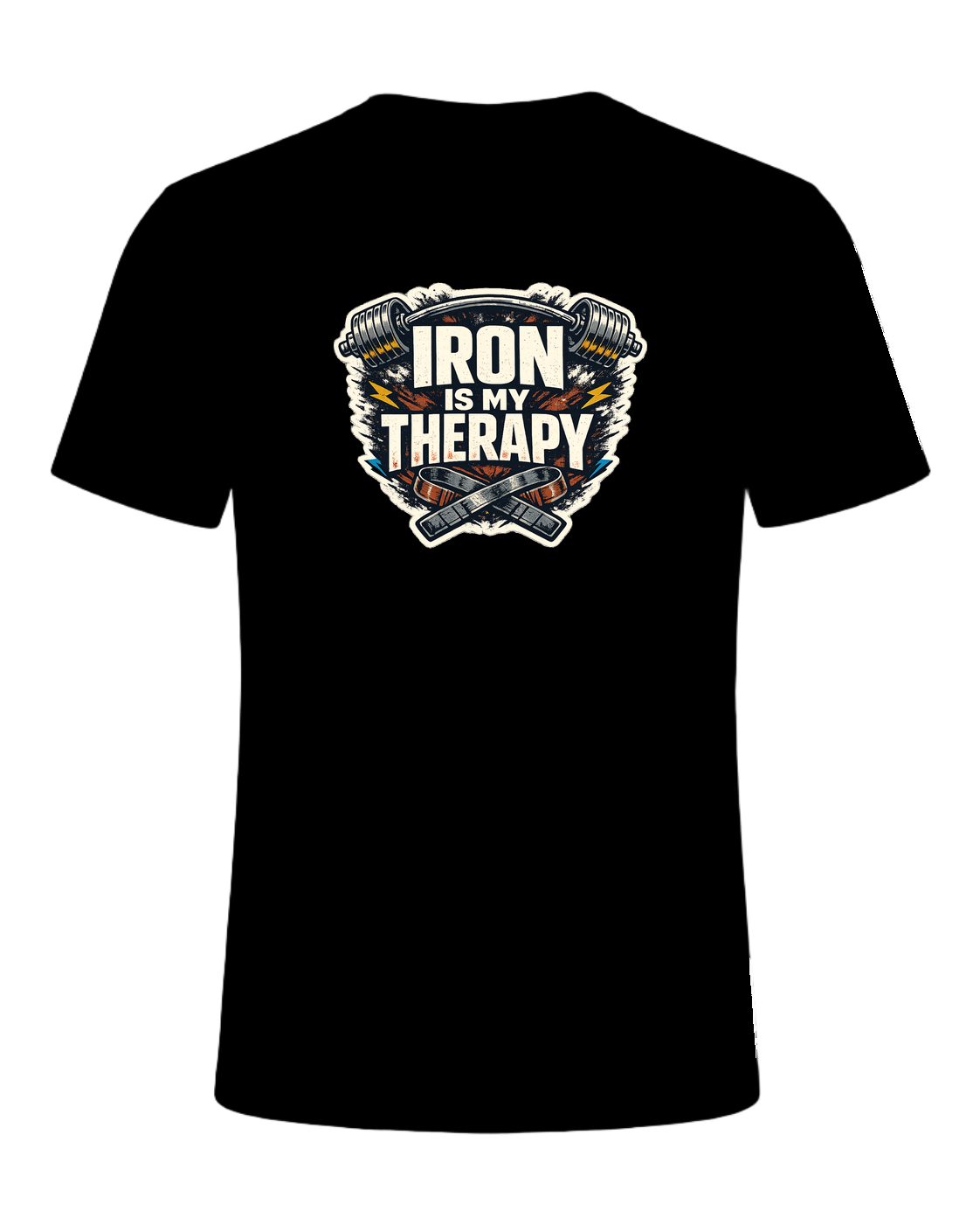 Iron Is My Therapy Tee — Black