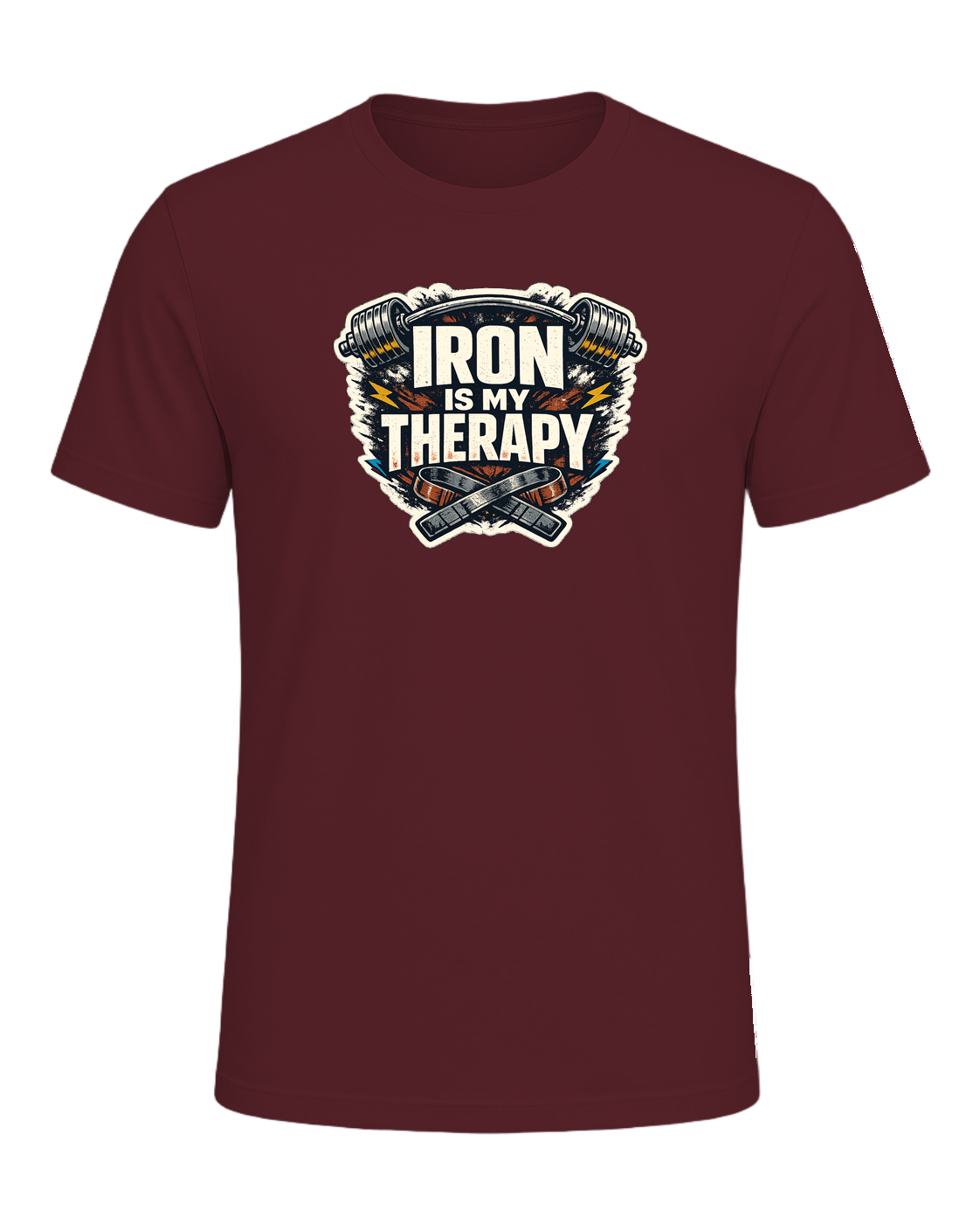 Iron Is My Therapy Tee — Maroon