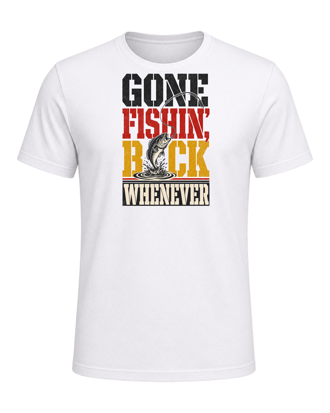 GONE FISHIN', BACK WHENEVER — White