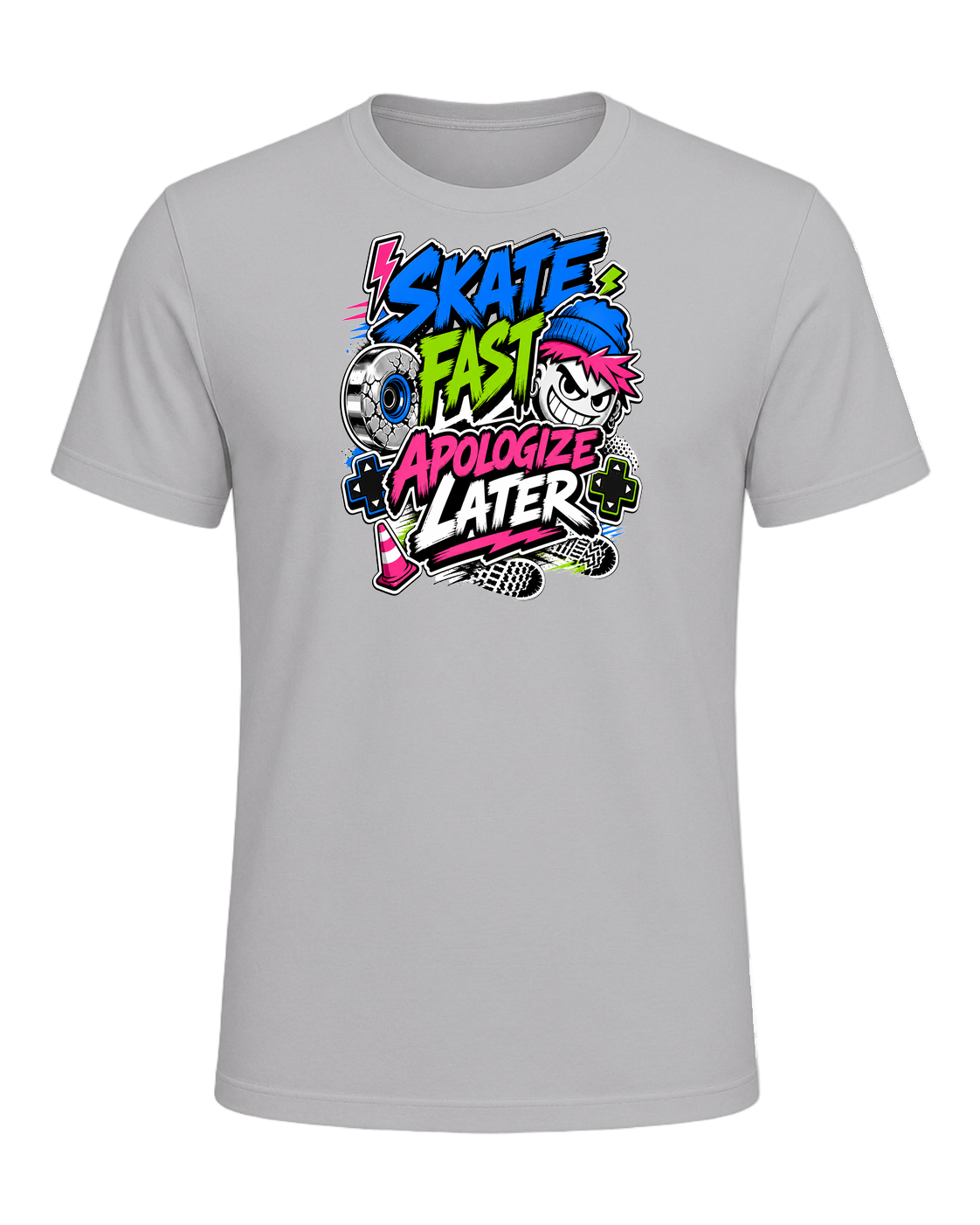 SKATE FAST APOLOGIZE LATER — Athletic Heather