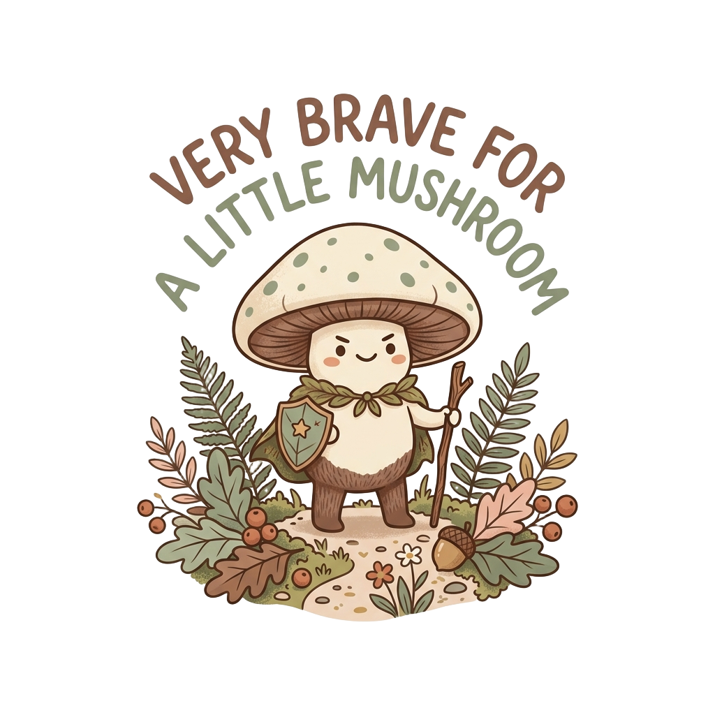 VERY BRAVE FOR A LITTLE MUSHROOM