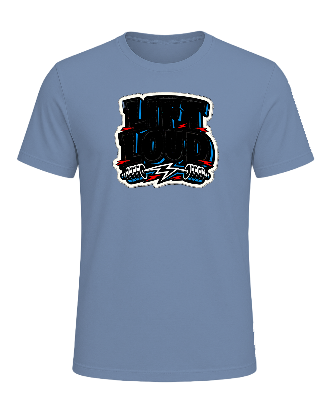 Lift Loud Tee — Steel Blue