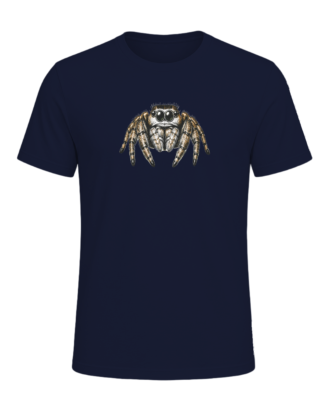 Jumping Spider Close-up Art — Navy
