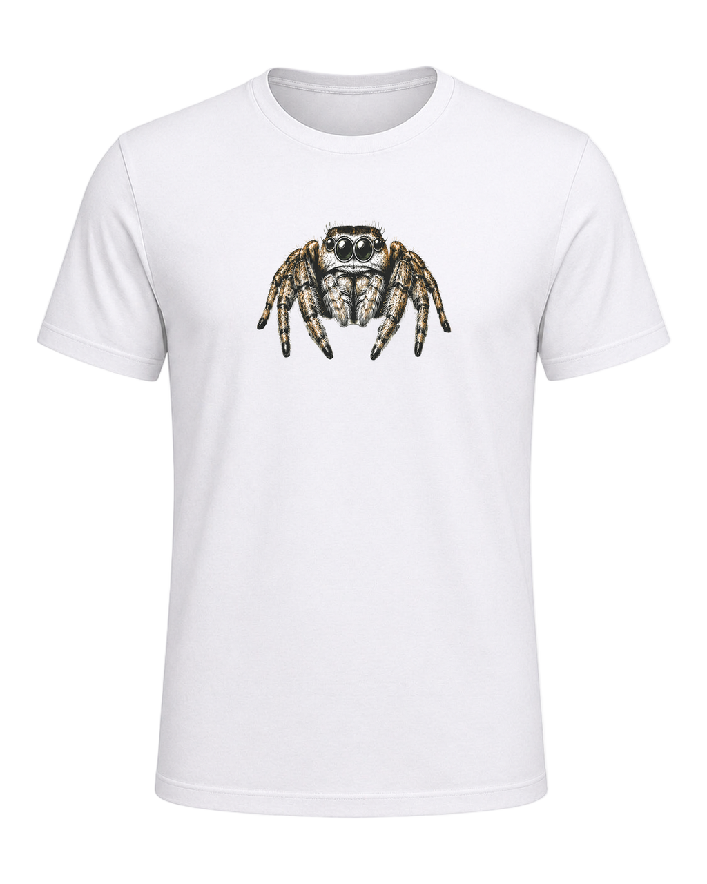 Jumping Spider Close-up Art — White