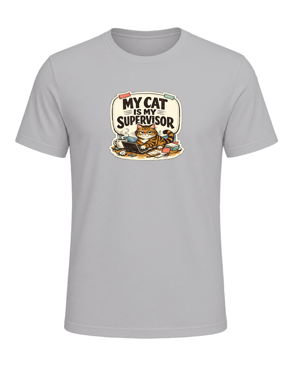 My Cat Is My Supervisor Tee — Athletic Heather