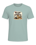 My Cat Is My Supervisor Tee — Dusty Blue