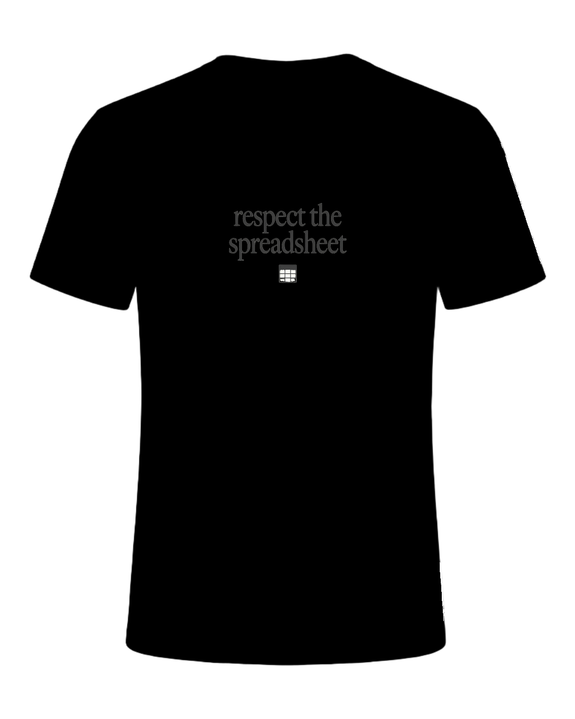 respect the spreadsheet — Black