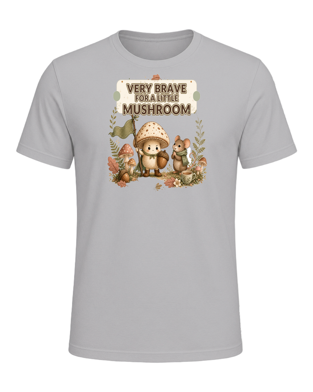 VERY BRAVE FOR A LITTLE MUSHROOM — Athletic Heather