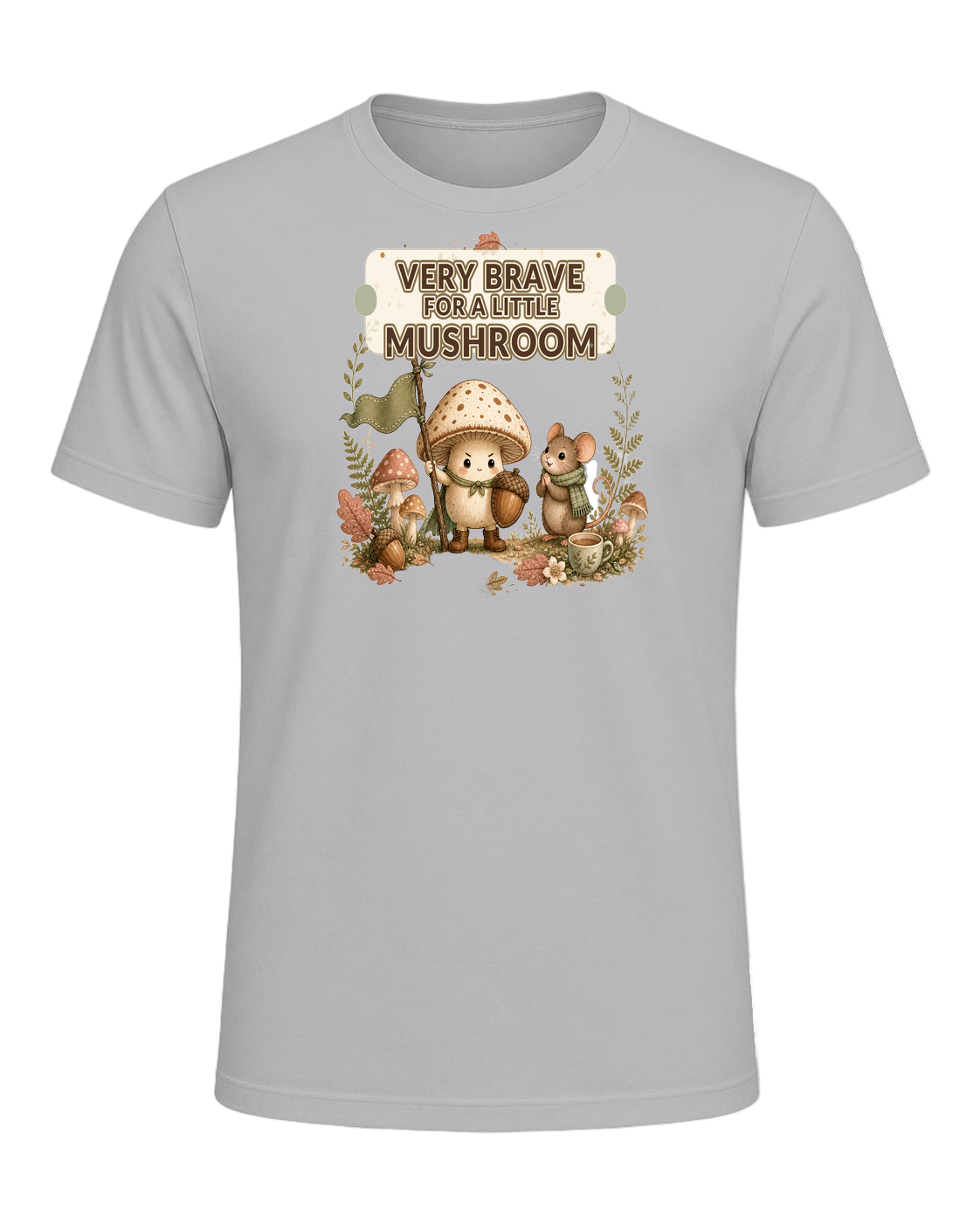 VERY BRAVE FOR A LITTLE MUSHROOM — Athletic Heather