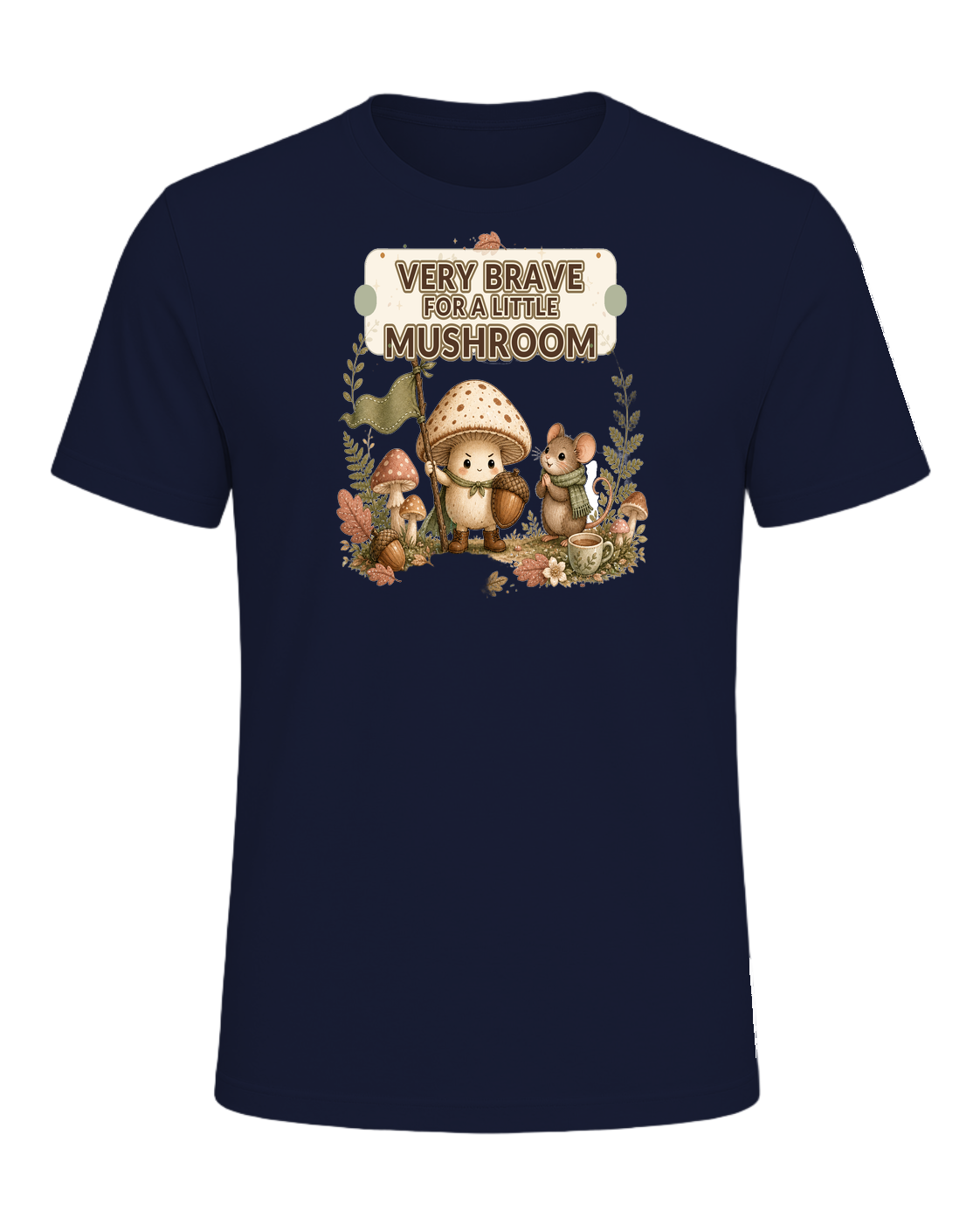 VERY BRAVE FOR A LITTLE MUSHROOM — Navy