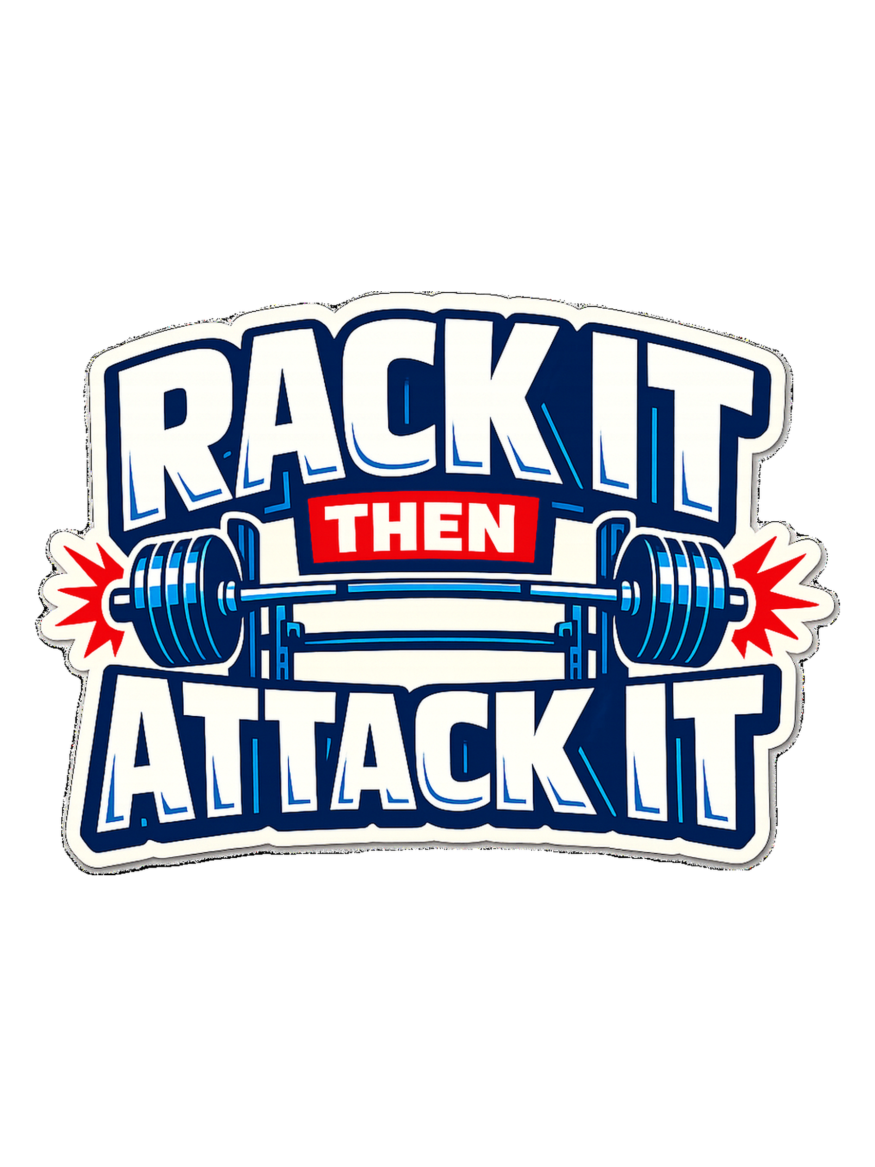 A loud rack-day barbell tee for lifters who load the bar and attack the set.